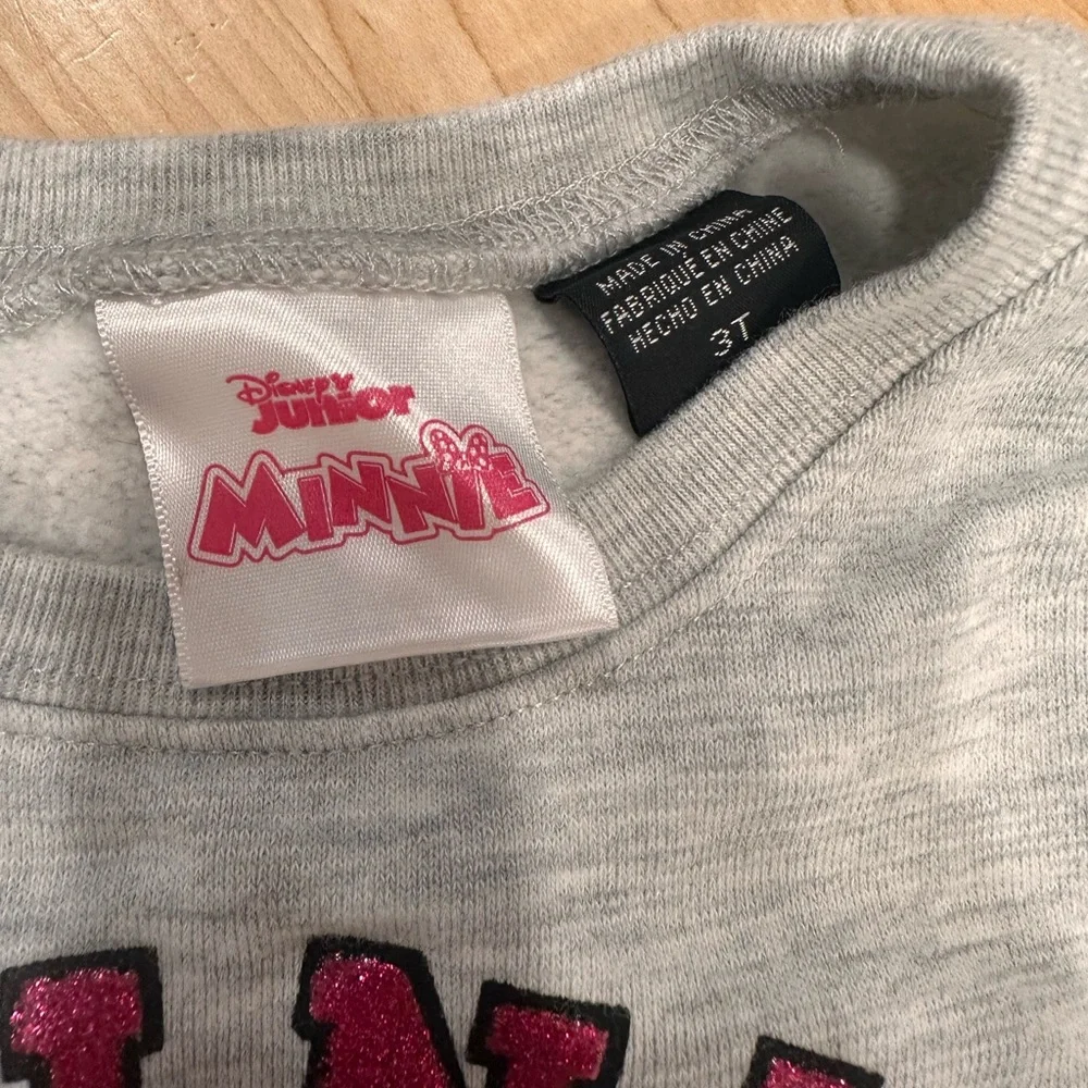 Disney Minnie Mouse Gray Sweatshirt with Pink Accents